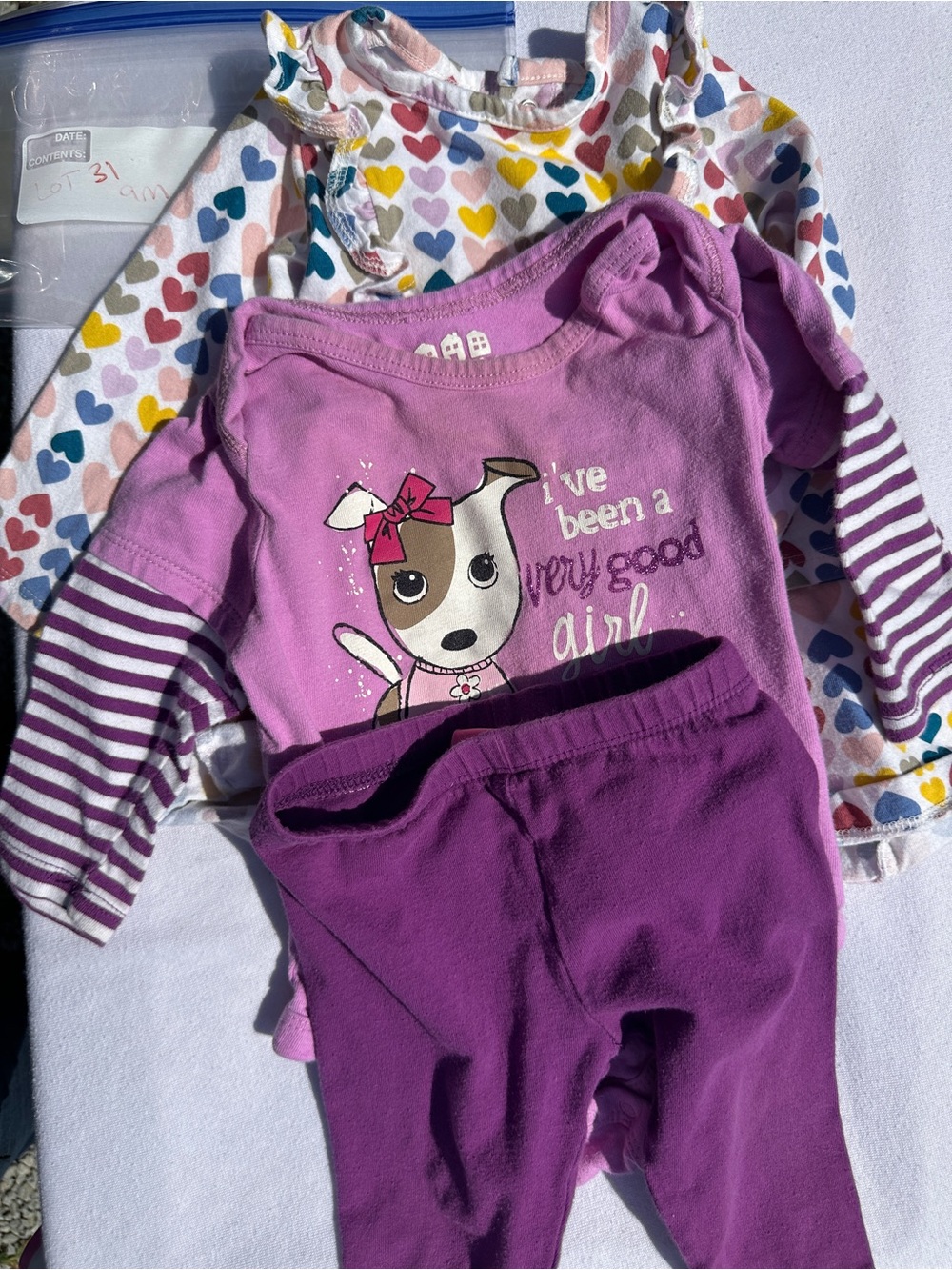 Girls' Purple matching set. Cute heart dress(31)